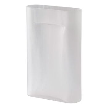 Vases, Ridge vase, 48,5 cm, white frosted glass, White