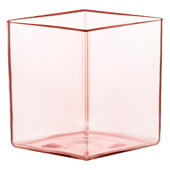 Iittala Ruutu vase, 205 x 180 mm, salmon pink