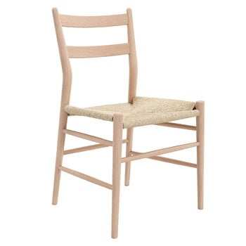 Dining chairs, No 59 chair, white oiled oak - natural paper cord, Natural