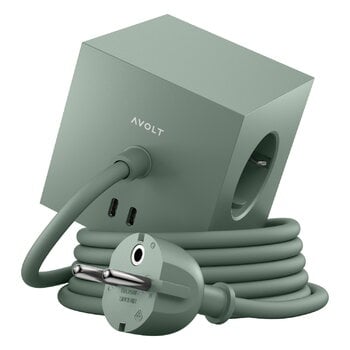 Avolt Square 1 USB-C extension cord, oak green