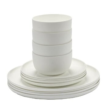 Stoviglie, Set di piatti Base, bianco, 12 pezzi, Bianco