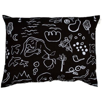Saana ja Olli Fodera per cuscino Onnenmaa, 60 x 80 cm, nero - bianco