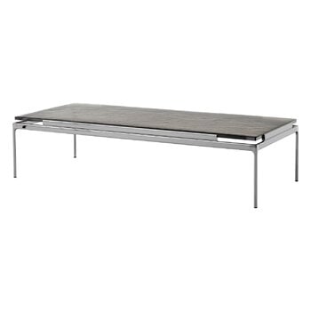 &Tradition Table basse Sett LN12, verre fumé - chrome foncé