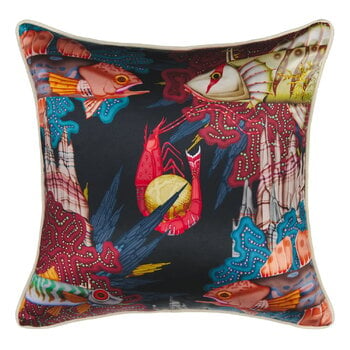 Cushion covers, Misto Mare Prawn cushion cover, 50 x 50 cm, silk, Multicolour