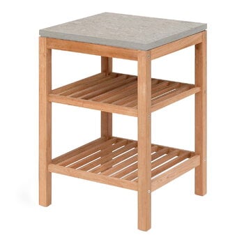 Tavoli da appoggio, Tavolino d'appoggio Pantry Module 1, teak - pietra calcarea, Naturale