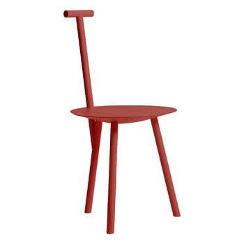 PLEASE WAIT to be SEATED Spade stol, baskisk röd