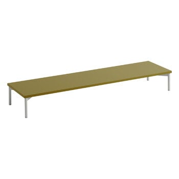 Shelving units, Stacked podium with tube base, 131 x 35 x 17 cm, brown green, Gray