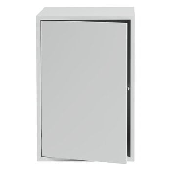 Shelving units, Stacked shelf module with door, large, grey, Gray