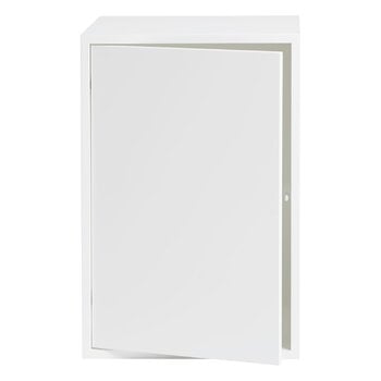 Shelving units, Stacked shelf module with door, large, white, White