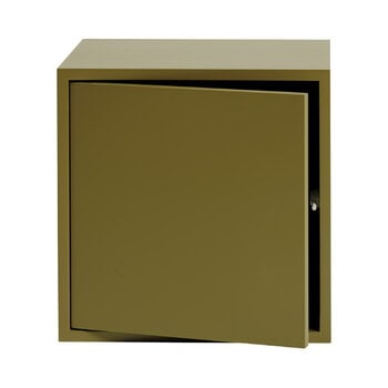 Shelving units, Stacked shelf module with door, medium, brown green, Brown