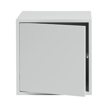 Shelving units, Stacked shelf module with door, medium, grey, Gray