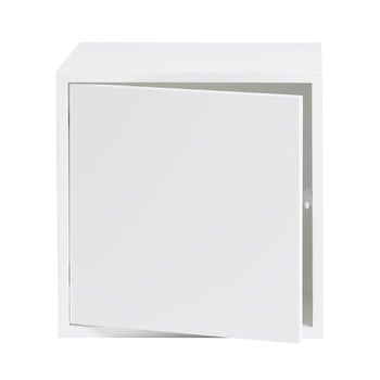 Shelving units, Stacked shelf module with door, medium, white, White