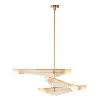 Pendant lamps, Sycamore chandelier, 6 sphere, brass - dusk pink, Beige