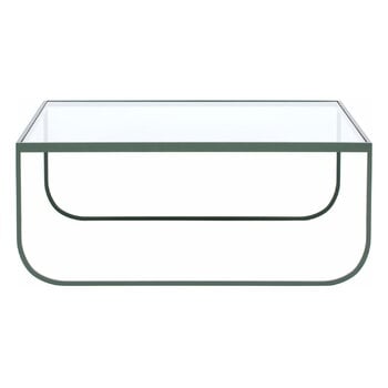Asplund Tati coffee table, 90 cm, high, green khaki - clear glass