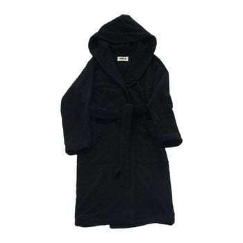 Bathrobes, Hooded bathrobe, black, Black