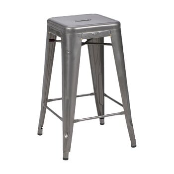 Tolix Bar stool H65, glossy varnished raw steel