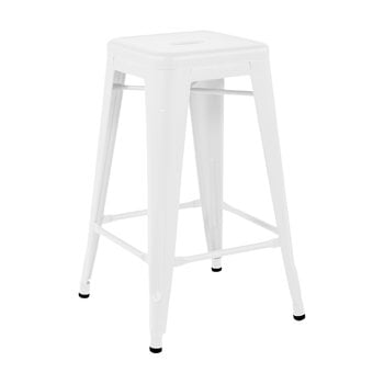 Tabourets et chaises de bar, Tabouret de bar H65, blanc mat, Blanc