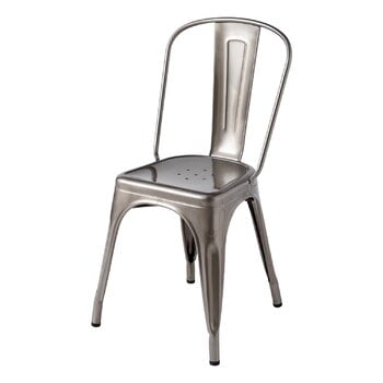 Dining chairs, Chair A, glossy steel, Gray