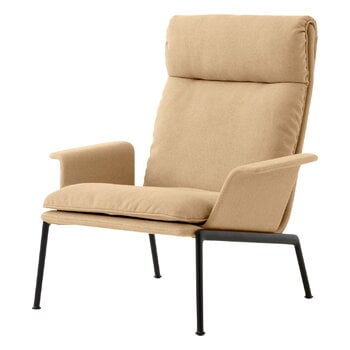 Armchairs & lounge chairs, Muno LN17 lounge chair with arms, high, warm black - dark beige Clay 0007, Black