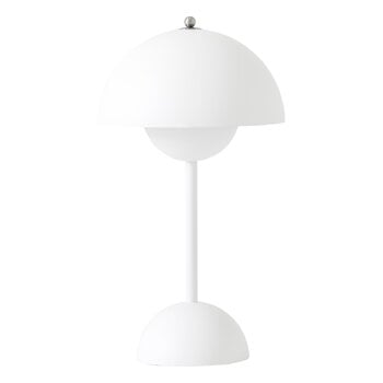 Illuminazione, Lampada da tavolo portatile Flowerpot VP9, bianco opaco, Bianco