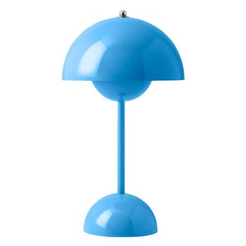Illuminazione, Lampada da tavolo portatile Flowerpot VP9, swim blue, Celeste