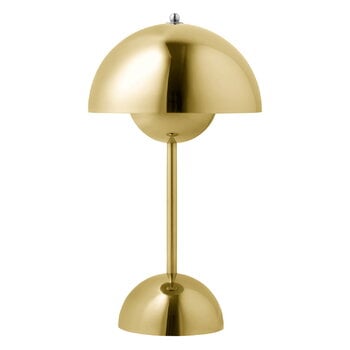 Illuminazione, Lampada da tavolo portatile Flowerpot VP9, placcatura in ottone, Oro