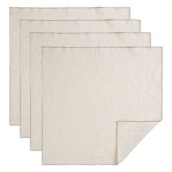 Serviettes de table, Serviette Merrow, 50 x 50 cm, lot de 4, naturel, Naturel