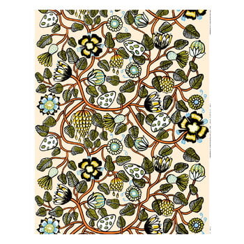 Tessuti Marimekko, Tessuto in cotone Tiara, sabbia - arancione - verde, Beige