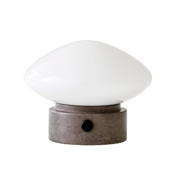 &Tradition Mist portable table lamp AP21, Grigio Caldo marble - opal glass, product image