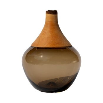 Objets d’art en verre, Vase empilable Apple, 16 x 12 cm, fumée, Marron