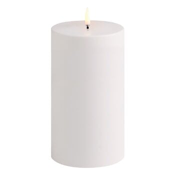 Candele, Candela a colonna LED Outdoor, 10,1 x 17,8 cm, bianca, Bianco