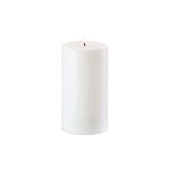Candele, Candela LED, 5,8 x 10 cm, bianca, Bianco