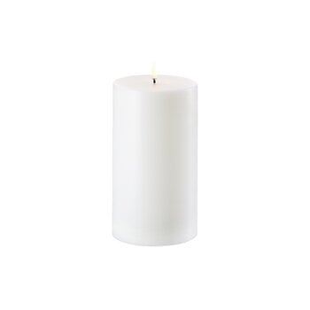 Bougies, Bougie pilier LED, 5,8 x 10 cm, nordic white, Blanc