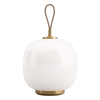 Lighting, VL45 Radiohus portable lamp, brass - white opal glass, White