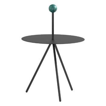 Viccarbe Trino table, black - green marble handle, product image