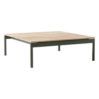 Patio tables, Ville AV50 outdoor coffee table, 90 x 90 cm, teak - bronze green, Natural