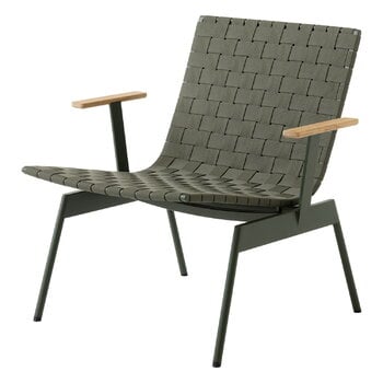 Patio chairs, Ville AV45 outdoor lounge chair with arms, bronze green, Natural