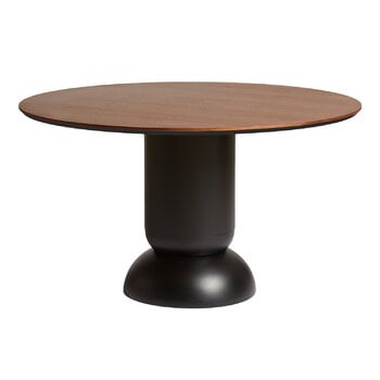 Woud Table à manger Ludo, 130 cm, noir - noyer laqué mat