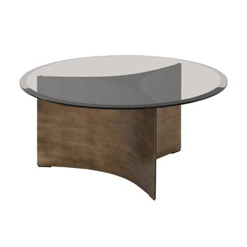 Wendelbo Arc coffee table, medium, brown glass - bronze patinated steel