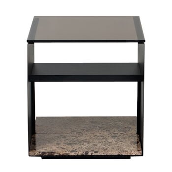 Wendelbo Expose side table, small, brown glass - Emperador marble