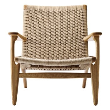 Fauteuils, Fauteuil CH25, chêne huilé - corde naturelle, Naturel