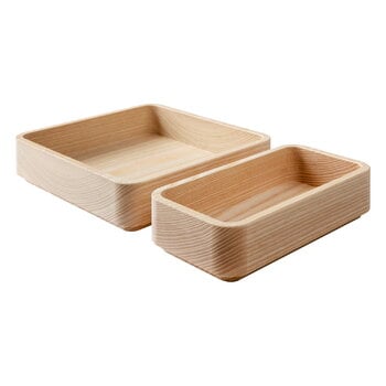 Scatole, Set di scatole Offcuts Boxette, frassino oliato, Naturale