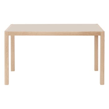 Muuto Workshop table, 130 x 65 cm, oak - warm grey linoleum
