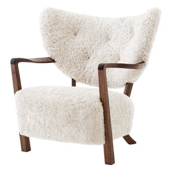 &Tradition Wulff ATD2 lounge chair, Moonlight sheepskin - walnut, product image