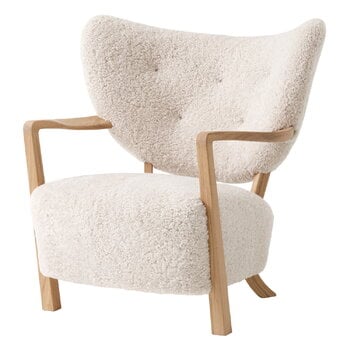 &Tradition Fauteuil lounge Wulff ATD2, peau de mouton Moonlight - chêne