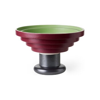 Bitossi Alzata centrepiece, 25 cm, burgundy - green - oxidized copper