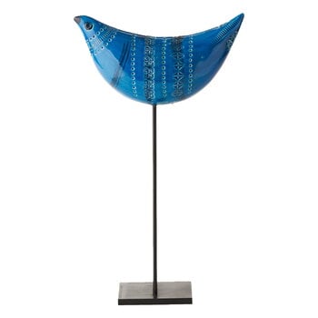 Bitossi Bird figure on metal base, Rimini blue