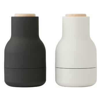 Sel et poivre, 2 petits moulins à épices Bottle Grinder, frêne/carbone/hêtre, Gris