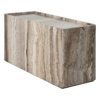 Coffee tables, Pietra side table, 30 x 80 x 40 cm, sepia travertine, Beige