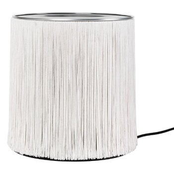 Lampes de table, Lampe de table Model 597, aluminium poli - franges crème, Blanc